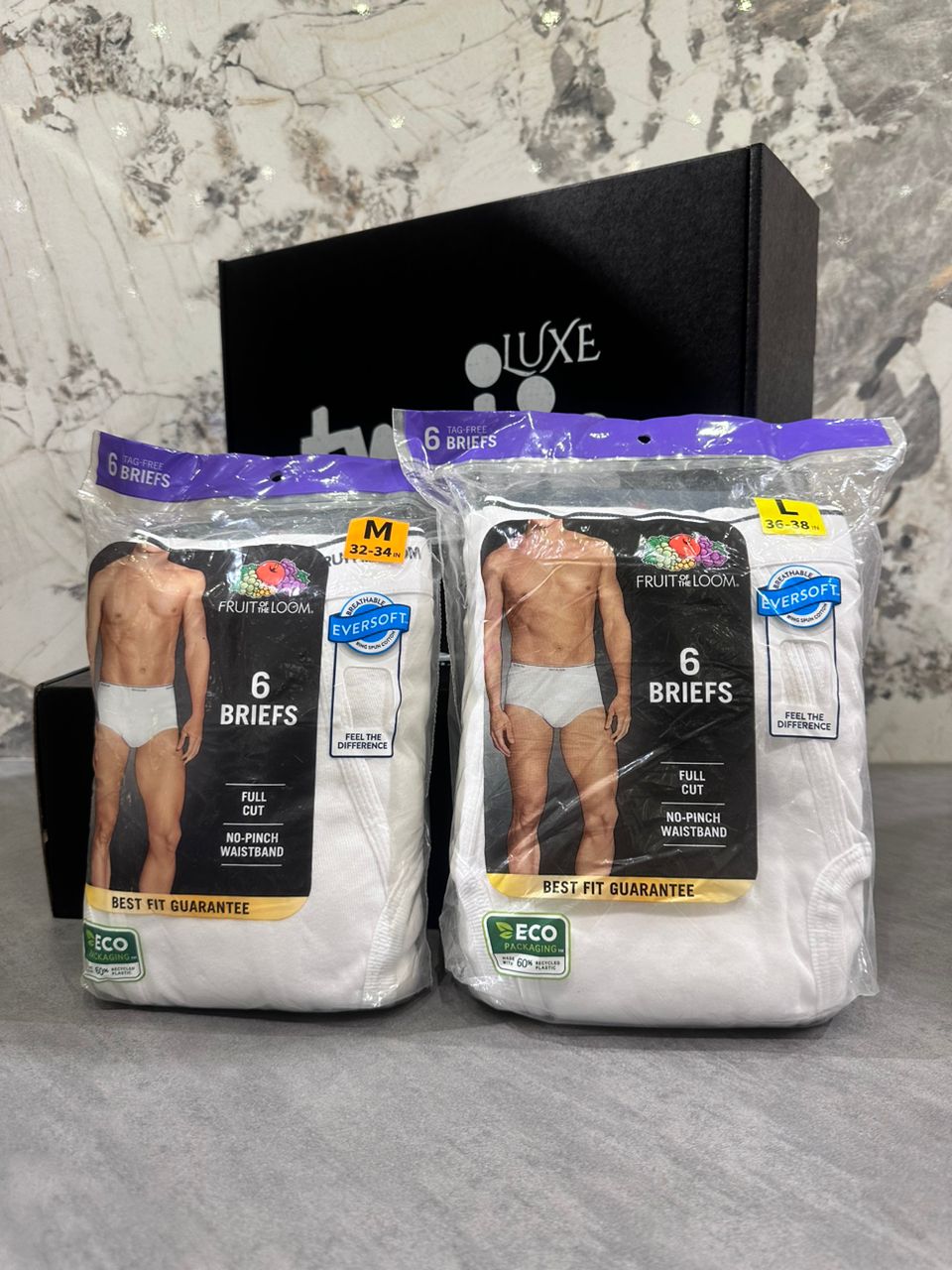 6IN1 FRUIT OF THE LOOM BRIEFS (WHITE)