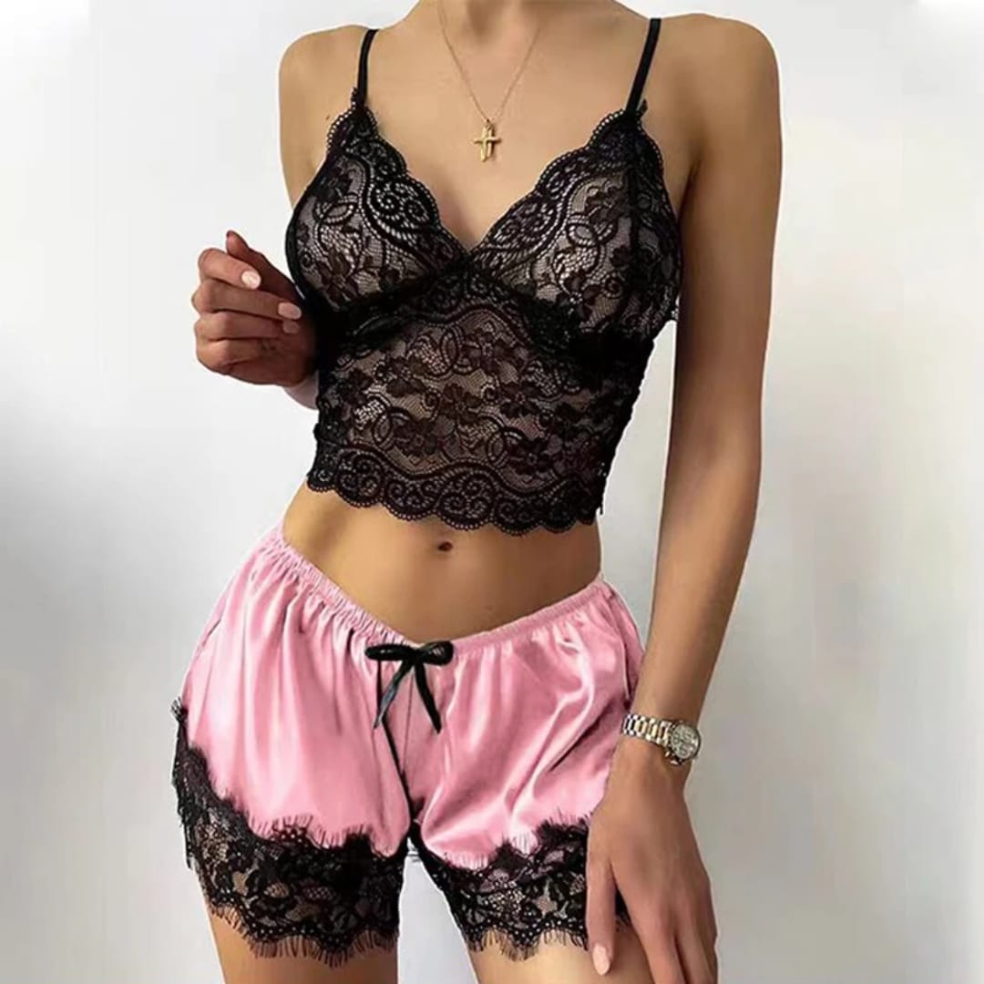 Lace cami top & down nightewear