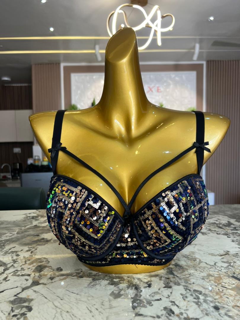 His W glitter bra