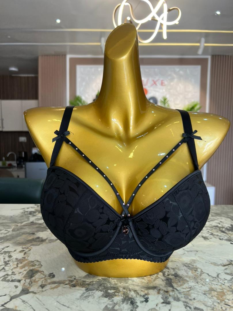 His w black bra